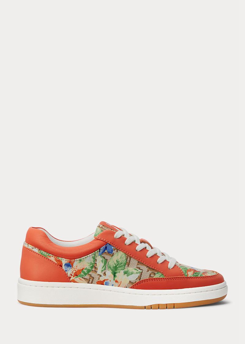 Zapatillas Lauren Mujer Hailey Floral Monogram Jacquard Chile Naranjas MBZXO-9357